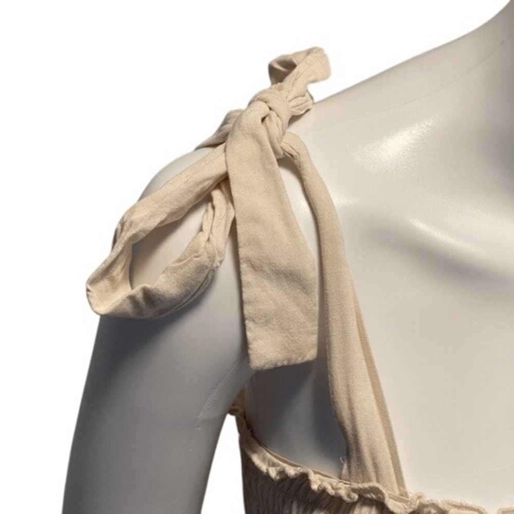 Signify Smocked Colorblock Maxi Dress Tie Straps Coral‎ Beige Size M - Picture 4 of 10